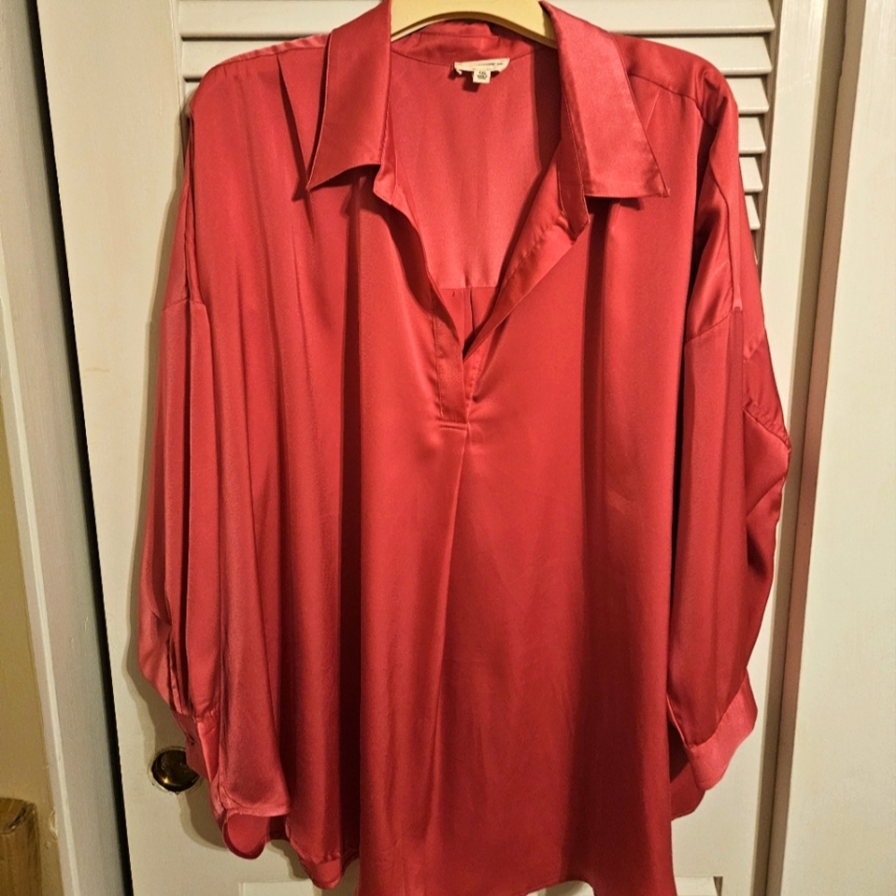 Elegant Oversized Pink Women's Top Size 1xl By Ee:some